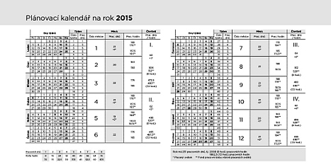Plánovací kalendář pro rok 2015