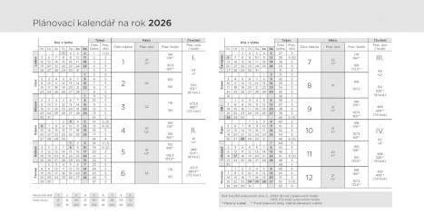 Plánovací kalendář pro rok 2026